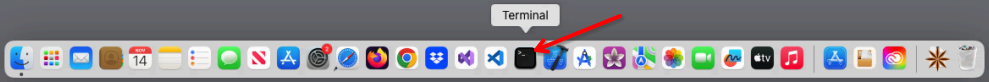 Screenshot of macOS terminal button